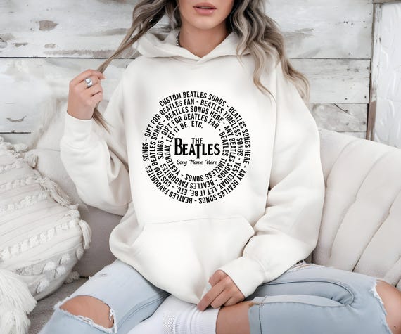 Beatles Lyric Hoodie: Personalized Retro Vinyl Design