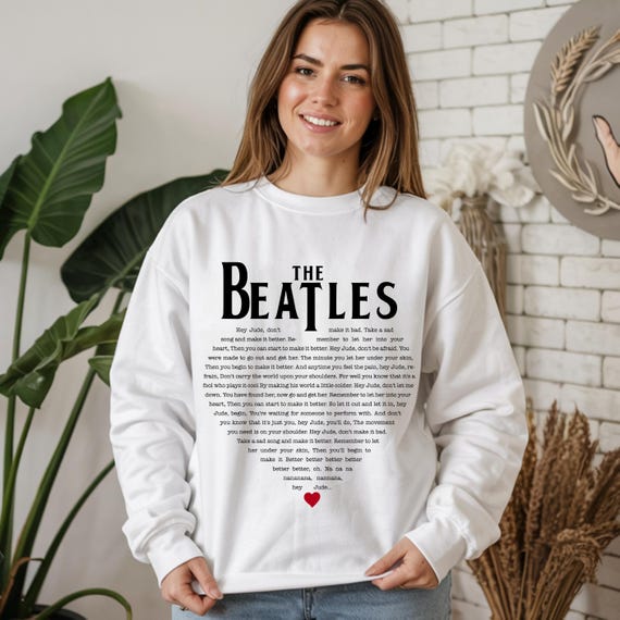 Beatles Hey Jude Inspired Hoodie: Retro Vinyl Record Style Design