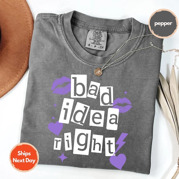 Olivia Rodrigo Tee: 'Bad Idea Right' Relaxed Fit Shirt