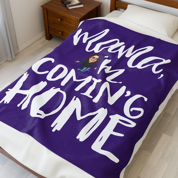 Mama I'm Coming Home Rock Velveteen Plush Blanket Prince of Darkness Inspired Graphic Throw Soft Cozy Music Blanket Gift for Fans
