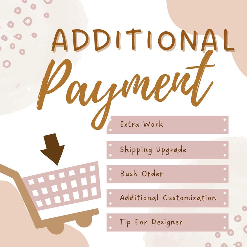 The image is a promotional graphic for a product or service, featuring a shopping cart and text boxes with various descriptions of additional payment options.