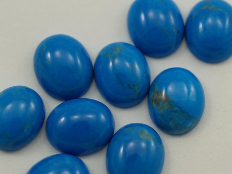10 pcs 10x12 mm Turquoise Howlite Oval cabochon