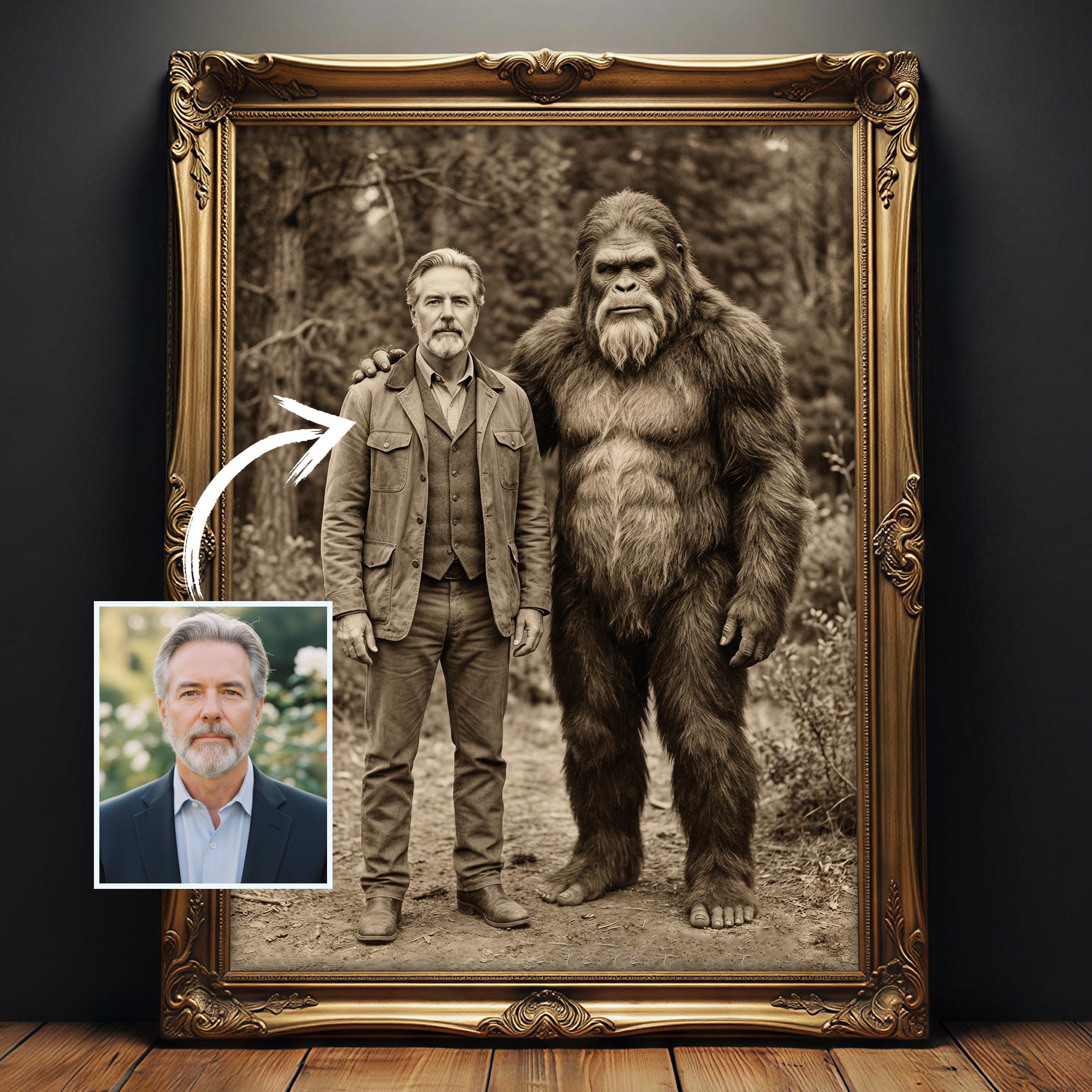 Bigfoot Doesn T Believe In You Either Sasquatch Big Foot Print Vintage Black Poster
