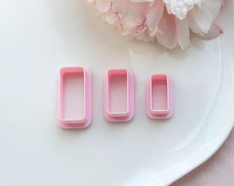 Rectangle Polymer Clay Cutter Set: Geometric Jewelry & Crafts - 3D Printed