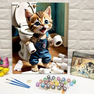Kit de peinture d&#39;animaux par numéros : création artistique sur toile acrylique pour débutants