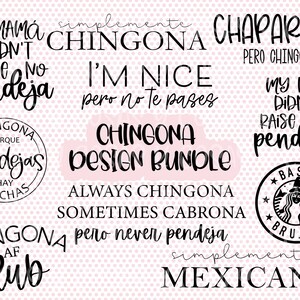 SVG Design Bundle, Chingona svg bundle,  PNG file, Latina PNG, Latina Shirt svg, Spanish Shirt, Spanish Saying