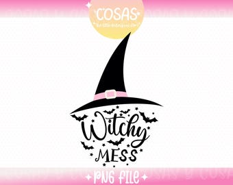 Witchy Mess PNG | Halloween Sublimation Design | Funny Halloween Shirt PNG | Digital Download