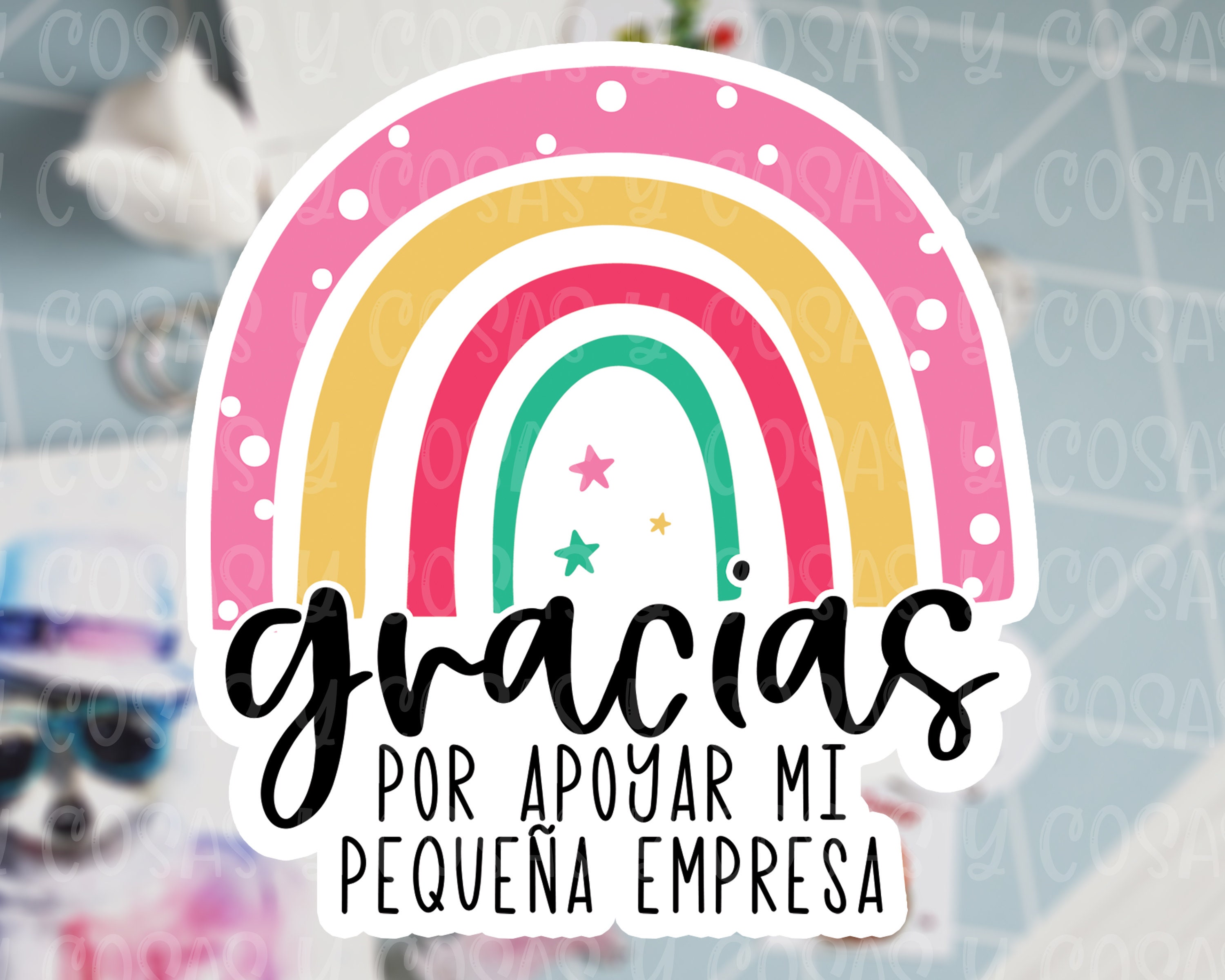 Gracias por apoyar mi pequena empresa-Pegatina - Etsy México