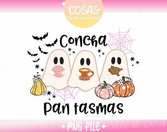 Concha Pantasmas Halloween PNG | Spanish PNG | Funny Halloween Shirt Design | Sarcastic Quote Digital Download