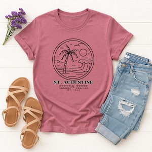 st augustine shirt, st augustine tee, retro beach shirt, coastal shirt, st augustine gift, st augustine apparel, summer beach tee, augusti