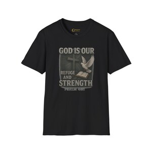 Faith-Inspired Unisex T-Shirt, Christian Graphic Tee, Psalm 46:1 Gift, Religious Apparel, Inspirational Shirt