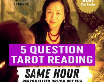 5 Fragen Tarot-Lesung Same Hour, psychische Liebe & Karriere Legung, Sofortige Lieferung Tarot-Karte Legung mit Genauer Spiritueller Einsicht