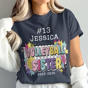Personalized Volleyball Sister T-Shirt, Custom Volleyball T-Shirt, Volleyball Gift, Volleyball Team TShirt, Volleyball Sister Gift, Sport
