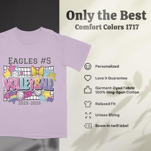 Personalized Volleyball Comfort Colors Shirt: Custom Name & Number