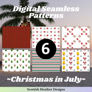 Christmas Seamless Paper Pack: Holiday Scrapbooking Patterns (Digital Download PNG Files 12x12in