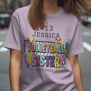 Personalized Volleyball Sister T-Shirt, Custom Volleyball T-Shirt, Volleyball Gift, Volleyball Team TShirt, Volleyball Sister Gift, Sport