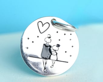 Mother and Children Necklace • Sterling Silver Mom Pendant • Mothers Day Gift • Mom Jewelry