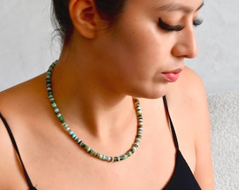 Peruvian Opal Necklace, Handmade necklace is unisex