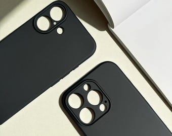 Mattsvart silikonskal till iPhone: Elegant stötsäkert fodral