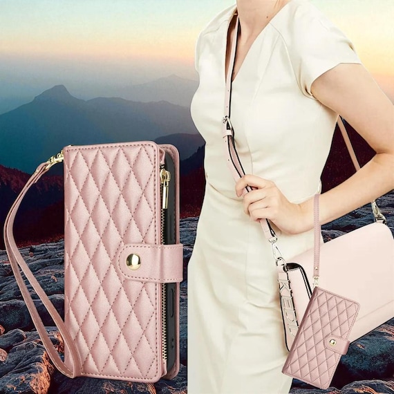 MetroLuxe Crossbody Phone Case - Faux Leather Cover with Adjustable Strap & Built-In Card Holder