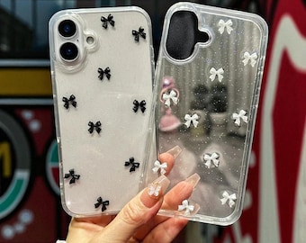 ShineBelle GlitterBow Case – 3D Sparkle iPhone Cover in Korean Chic Style