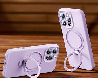 SnapRing Magnetische Griffhülle - Weiche iPhone-Hülle aus Silikon mit integrierter Standfunktion