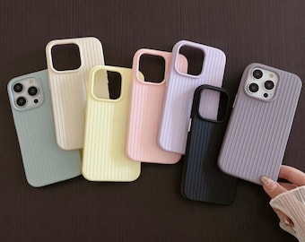 Macaron Ribbed iPhone Case: Durable, Shock-Resistant Cover