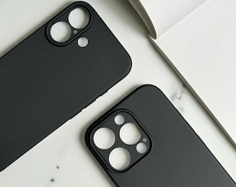Matte Black iPhone Case: Soft Silicone TPU, Shockproof Cover