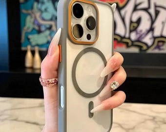 CrystalSnap Magnetic Clear Case – Shockproof Transparent Cover with Vibrant Color Bumper