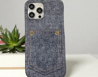 UrbanWeave Denim Folio – Leather Card Slot Case for iPhone X to 16 Plus Series