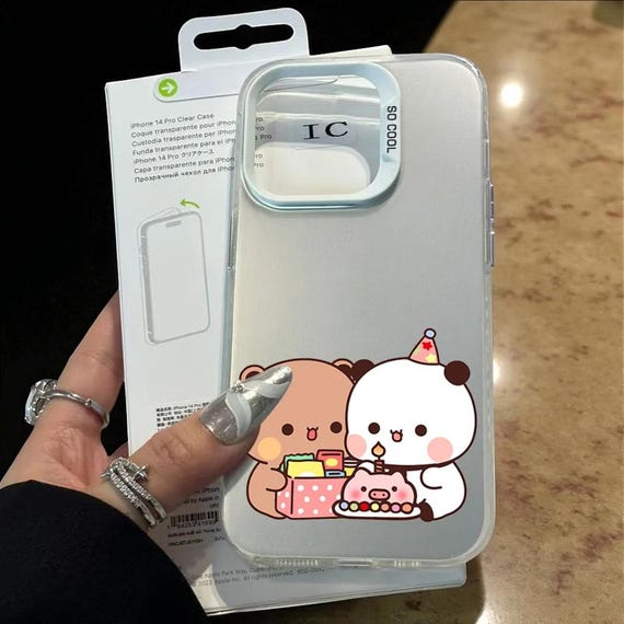 DUDU BUBU iPhone Case: Shockproof Silver Metallic Cartoon