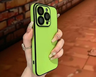 Leather Feel iPhone Case: Matte Silicone Bumper, Shockproof Cover