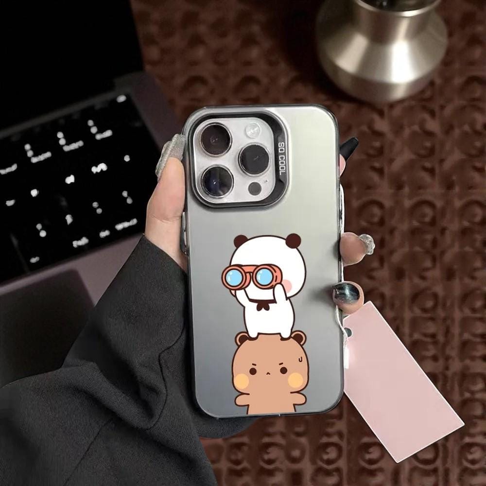 iPhone - Dudu shop DUDU BUBU iPhone Case: Shockproof Silver Metallic Cartoon