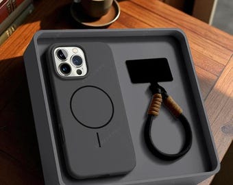 GlideStrap Magnetic-Safe Lanyard Case – Shockproof Silicone Cover with Wireless Charging
