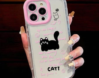 Cartoon Cat iPhone Case: Soft Silicone Protective Cover