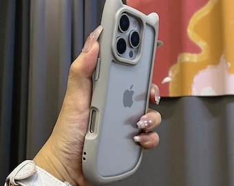Cat Ear iPhone Case: Clear Protective Cover with Wrist Strap