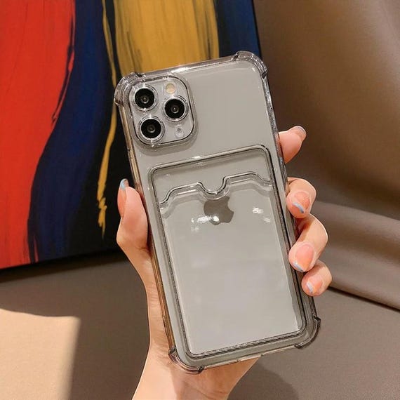 Transparent Shockproof iPhone Case With Card Holder - Fits iPhone 7 to 16  Pro Max - Etsy