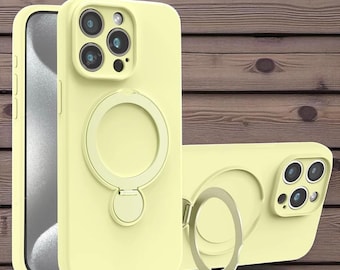 SnapHold Silicone Stand Case – Magnetic Grip Cover for iPhone X to 16 Plus Series