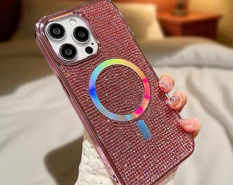 Diamond Gloss iPhone Case: LuxeShine Plated Armor, Magnetic-Safe