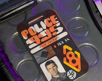 Accesorio de cosplay de homenaje a la película Blade Runner con tarjeta de identificación de Rick Deckard