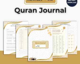 Digital Quran Journal: Recitation & Memorization Tracker (PDF Printable Planner)