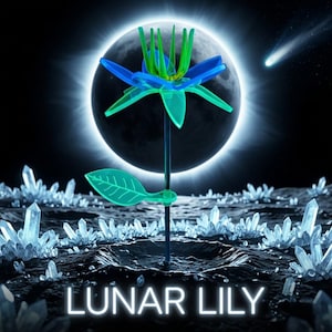 Lunar Lily – Fluorescent Blacklight UV Reactive Neon Acrylic Flower Glow Decor