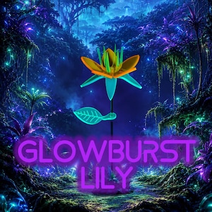 Glowburst Lily – Fluorescent Blacklight UV Reactive Neon Acrylic Flower Glow Decor
