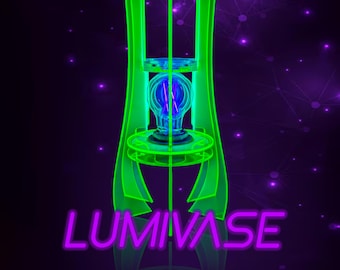LumiVase – Fluorescent Blacklight UV Reactive Flower Bouquet Vase (vase only)
