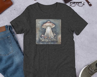 Camiseta de lona Mushroom Ghost Bella / Camisa cottagecore espeluznante