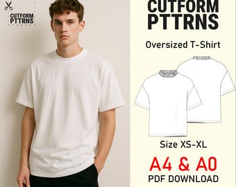 Unisex Oversized T-Shirt Sewing Pattern A4 & A0