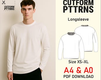 Basic Long Sleeve Sewing Pattern A4 & A0