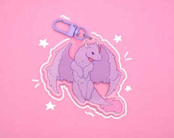 B Grade Poof the Dragon Acrylic Keychain | Cute Bag Charm | Unique Fantasy Gift