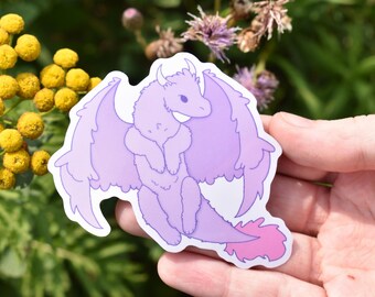 Poof the Dragon Vinyl Sticker - Kawaii Fluffy Dragon | Unique Fantasy Gift