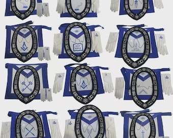 GREMBIULE MASSONICO Past Master Regalia Con Catena Collare E